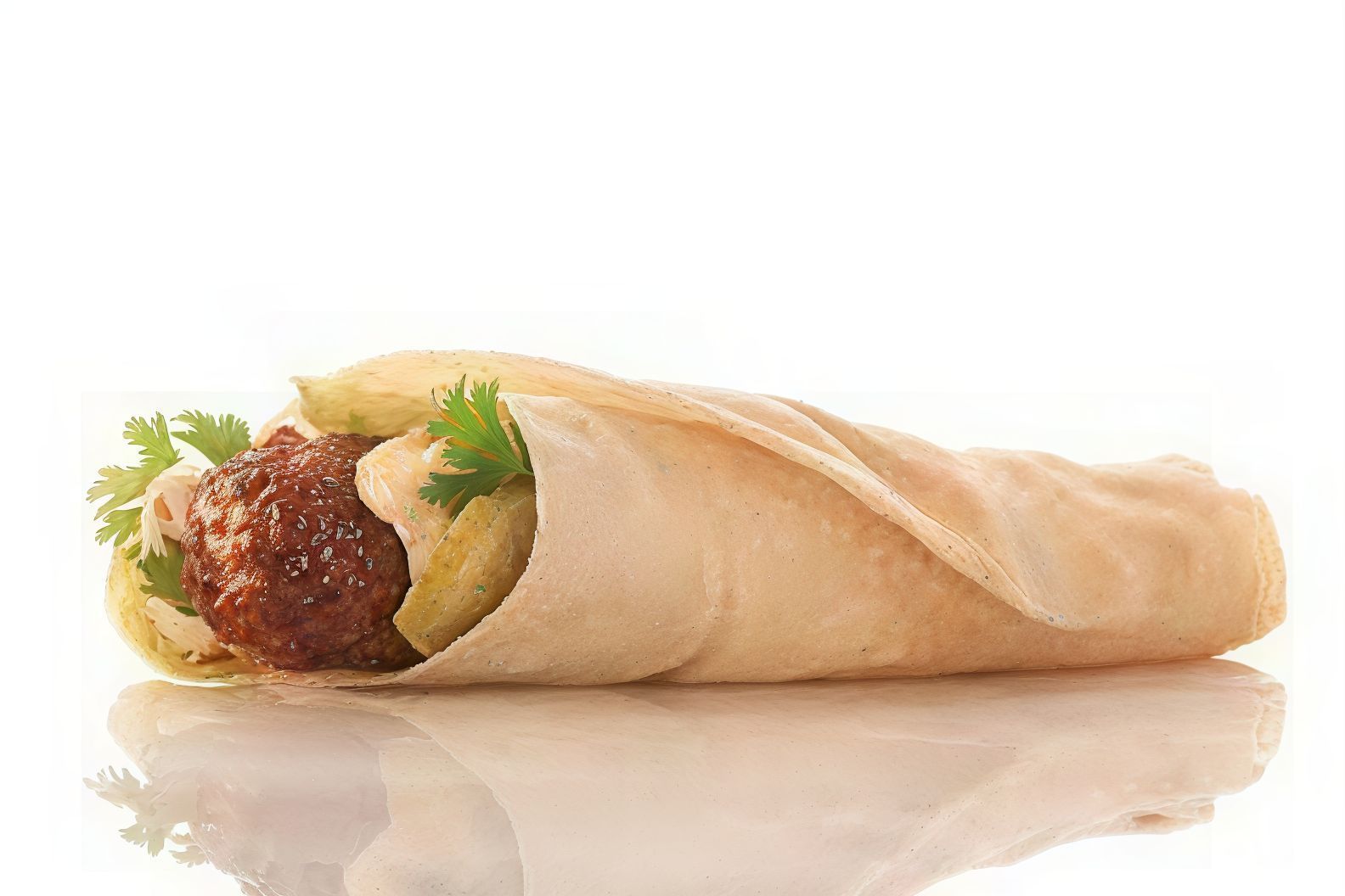 Syrian bread kofta wrap
