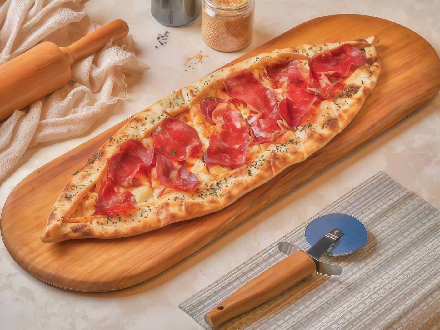 Pide With Pastirma And Cheese