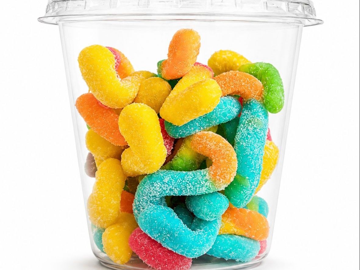 Grilled sour worms