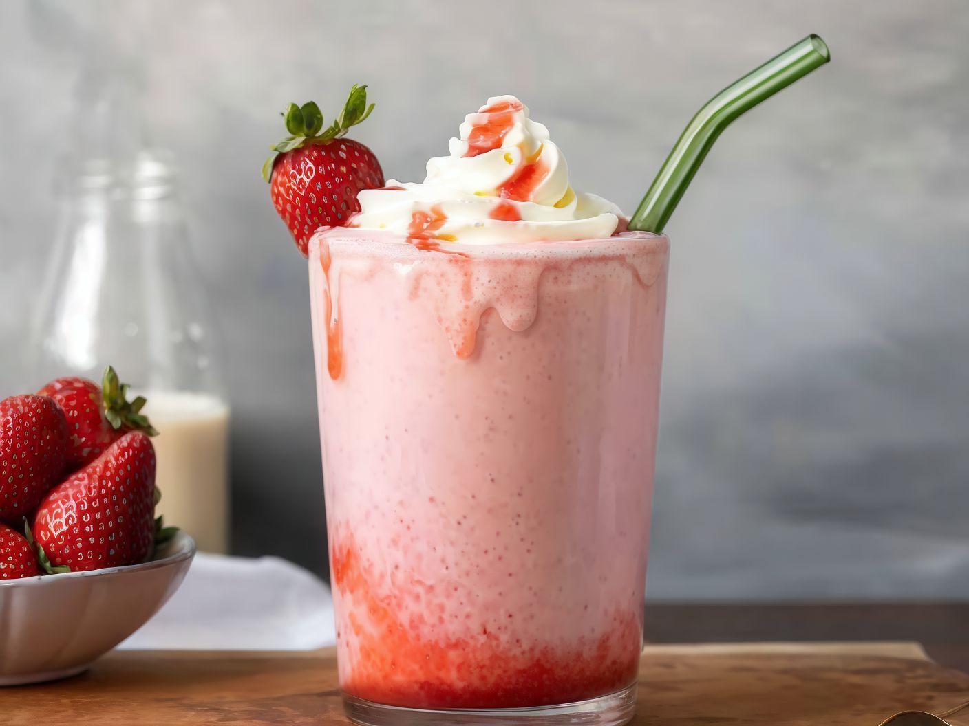 Yogurt Strawberry Milkshake