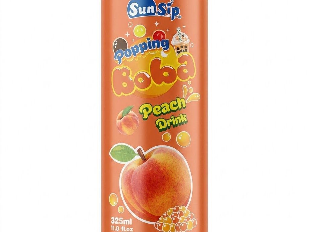 Sun Sip Popping Boba Peach Flavored 325g