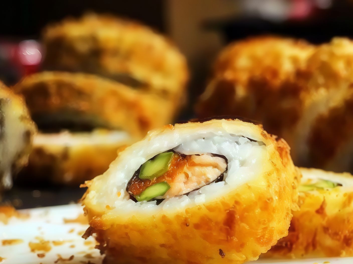 Fried ura salmon roll