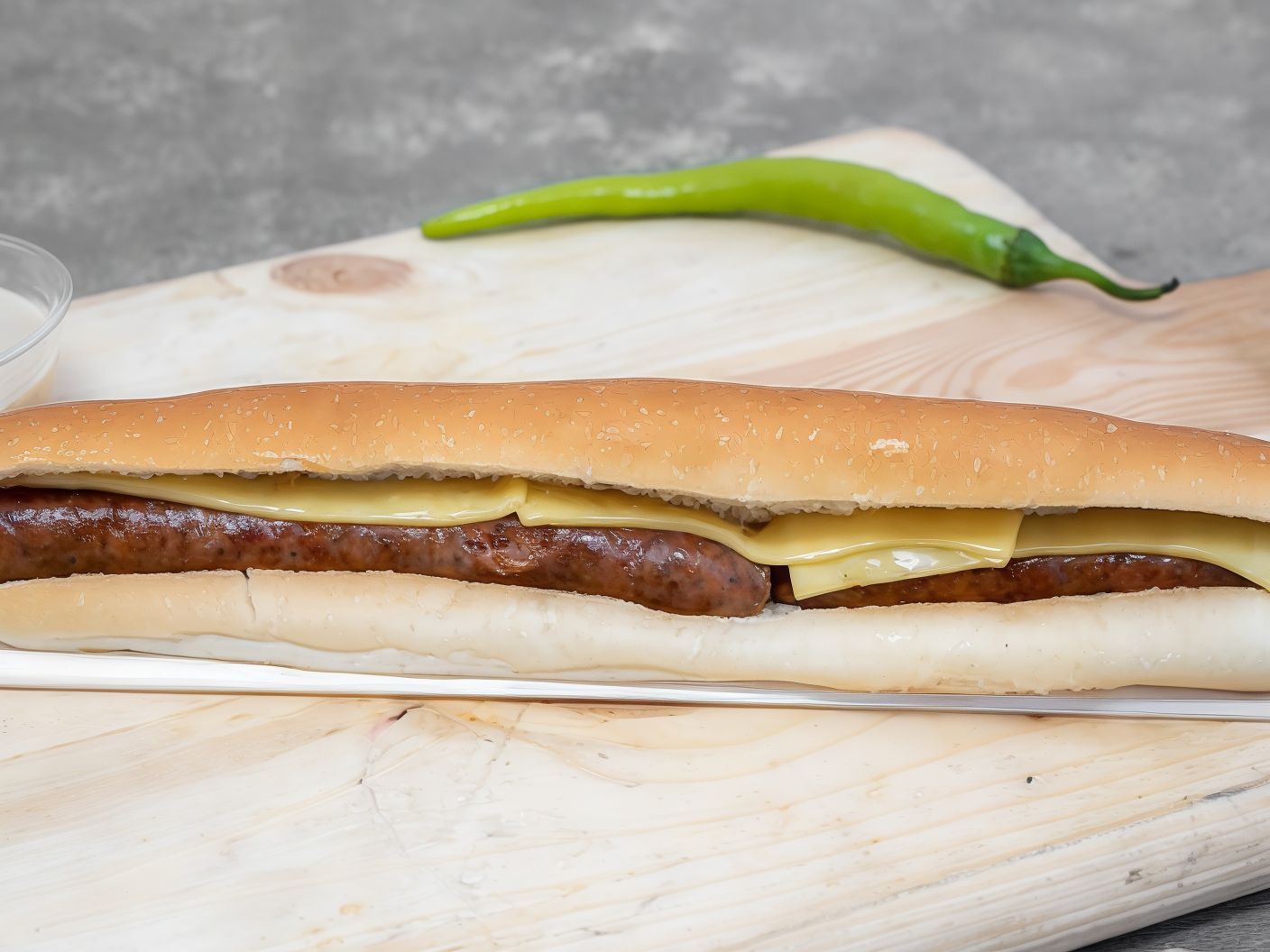 Oriental Sausage With Cheese Sandwich
