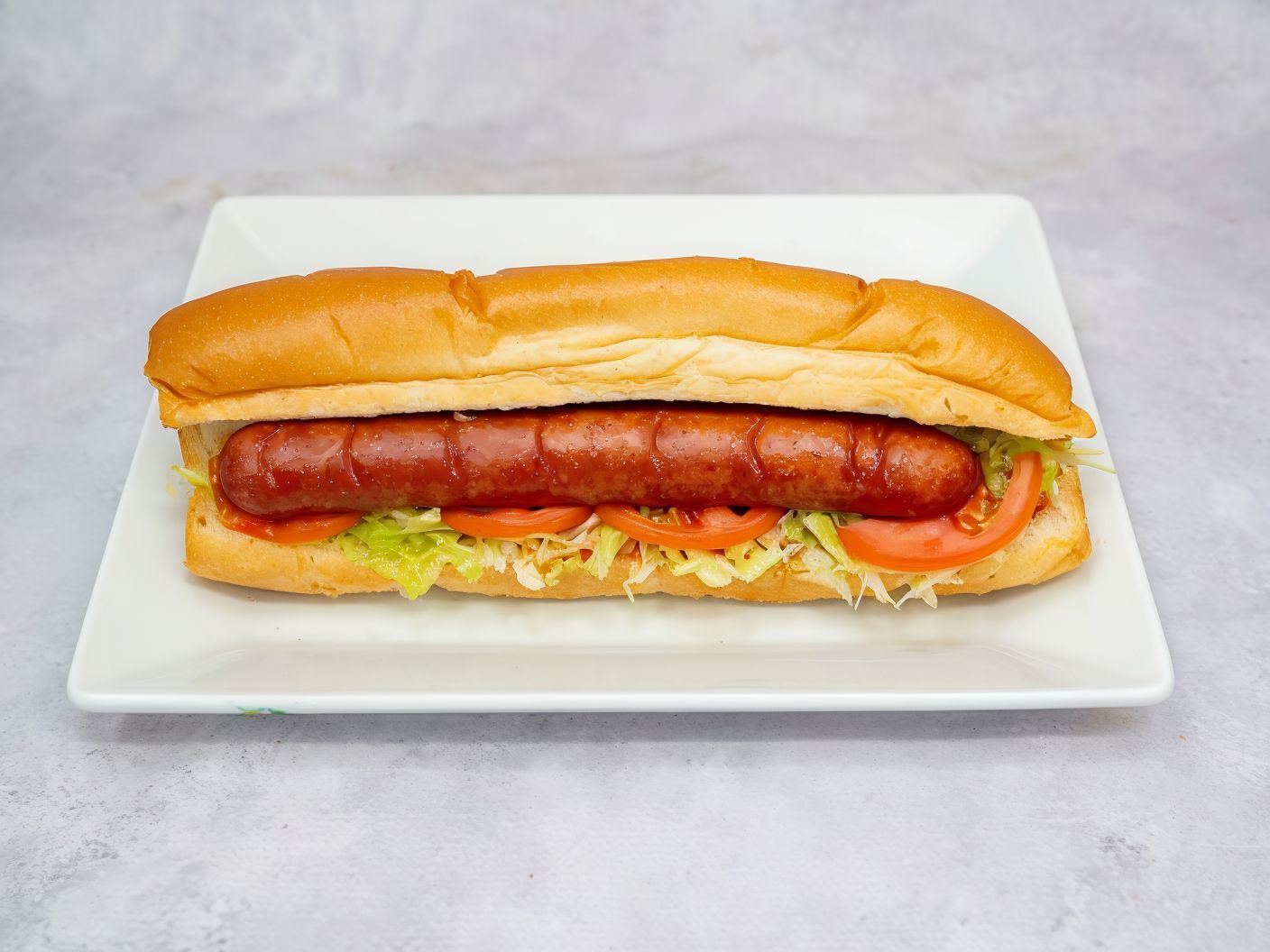 Hot Dog Sandwich with ketchup and mustard