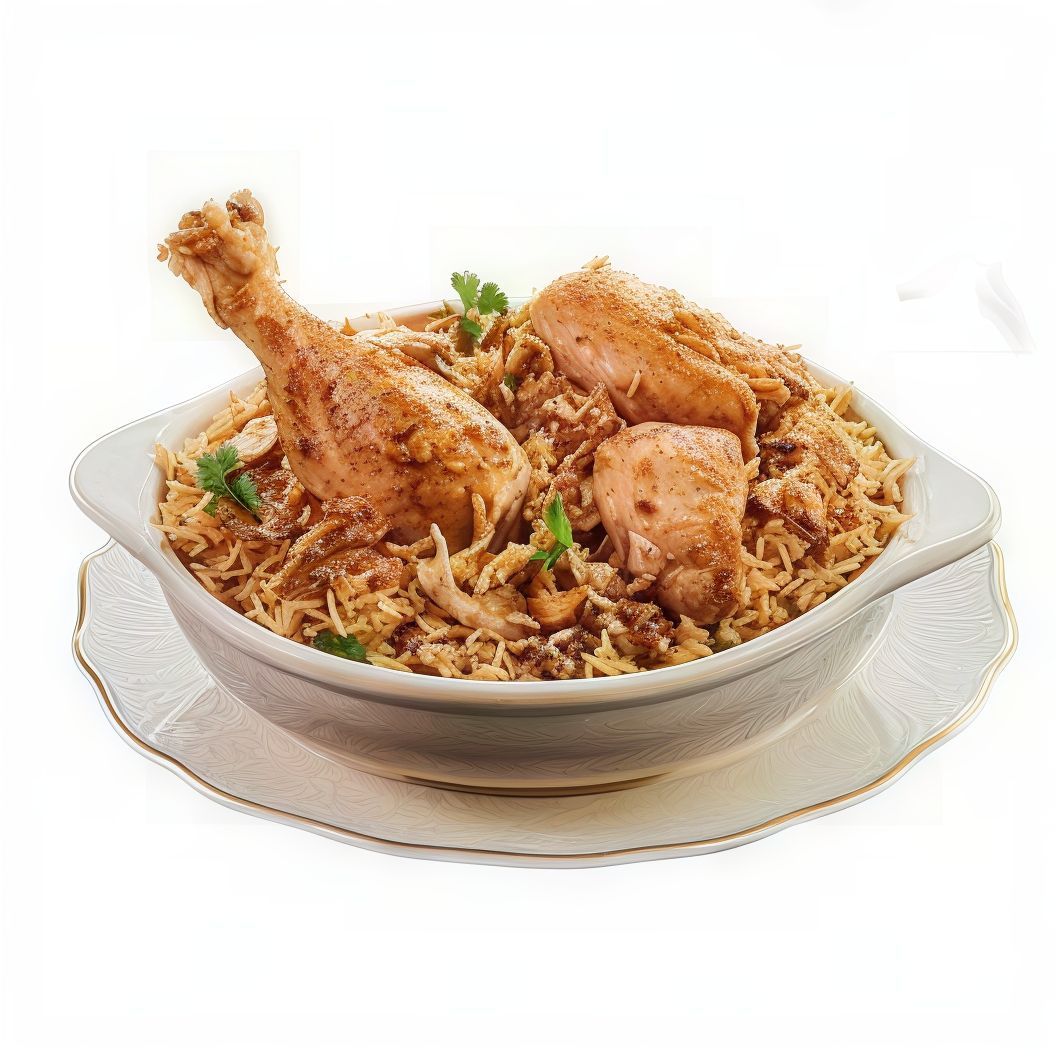A quarter of chicken biryani