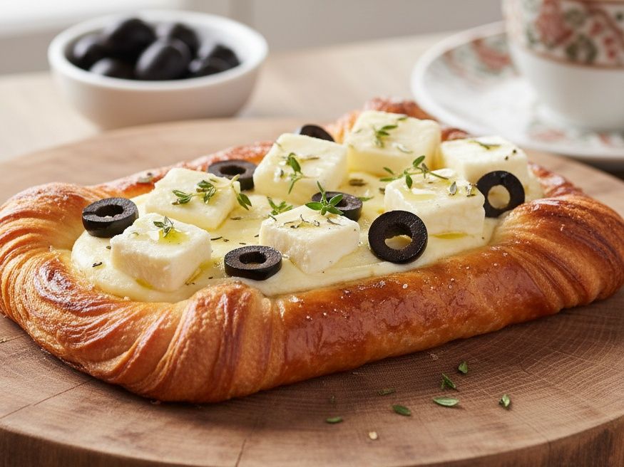 Danish Piece With Kiri Cheese And Olives