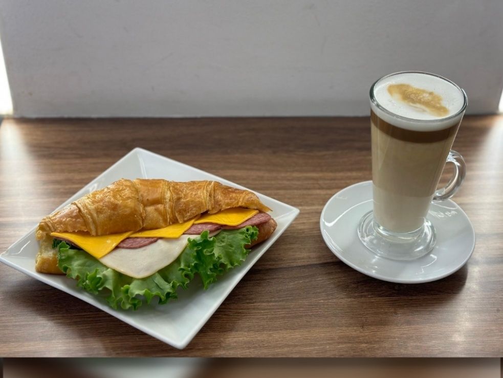 Sandwich Croissant + Large Latte Or Cappuccino