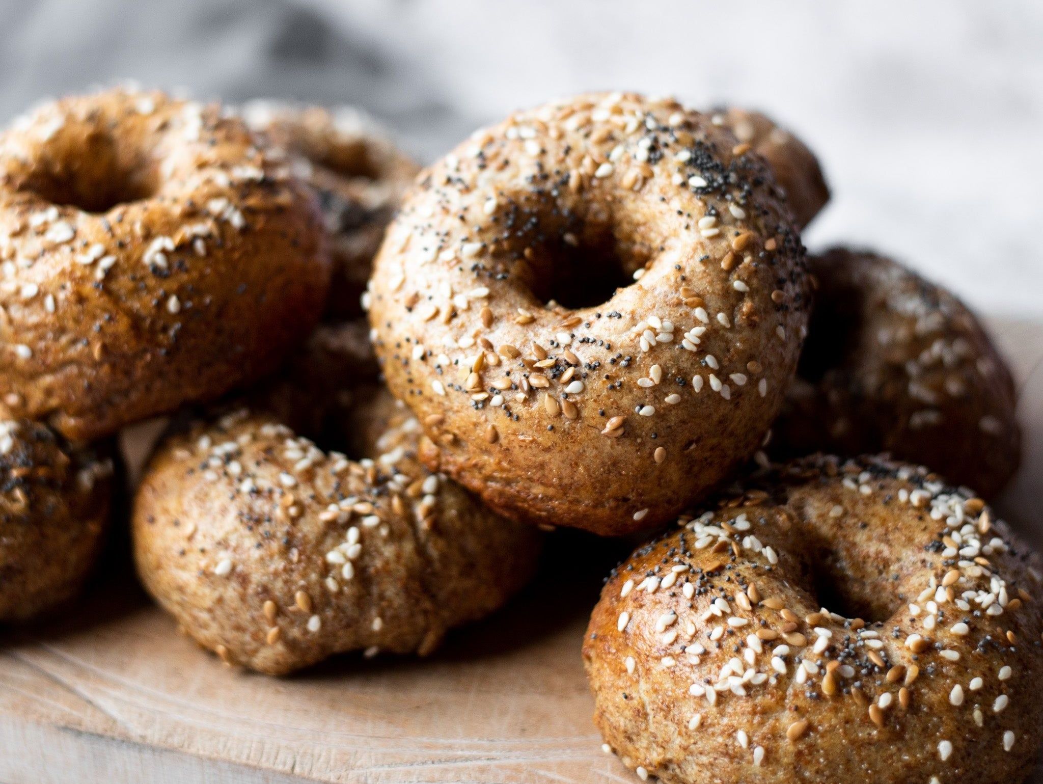 Brown Bagel whole wheat