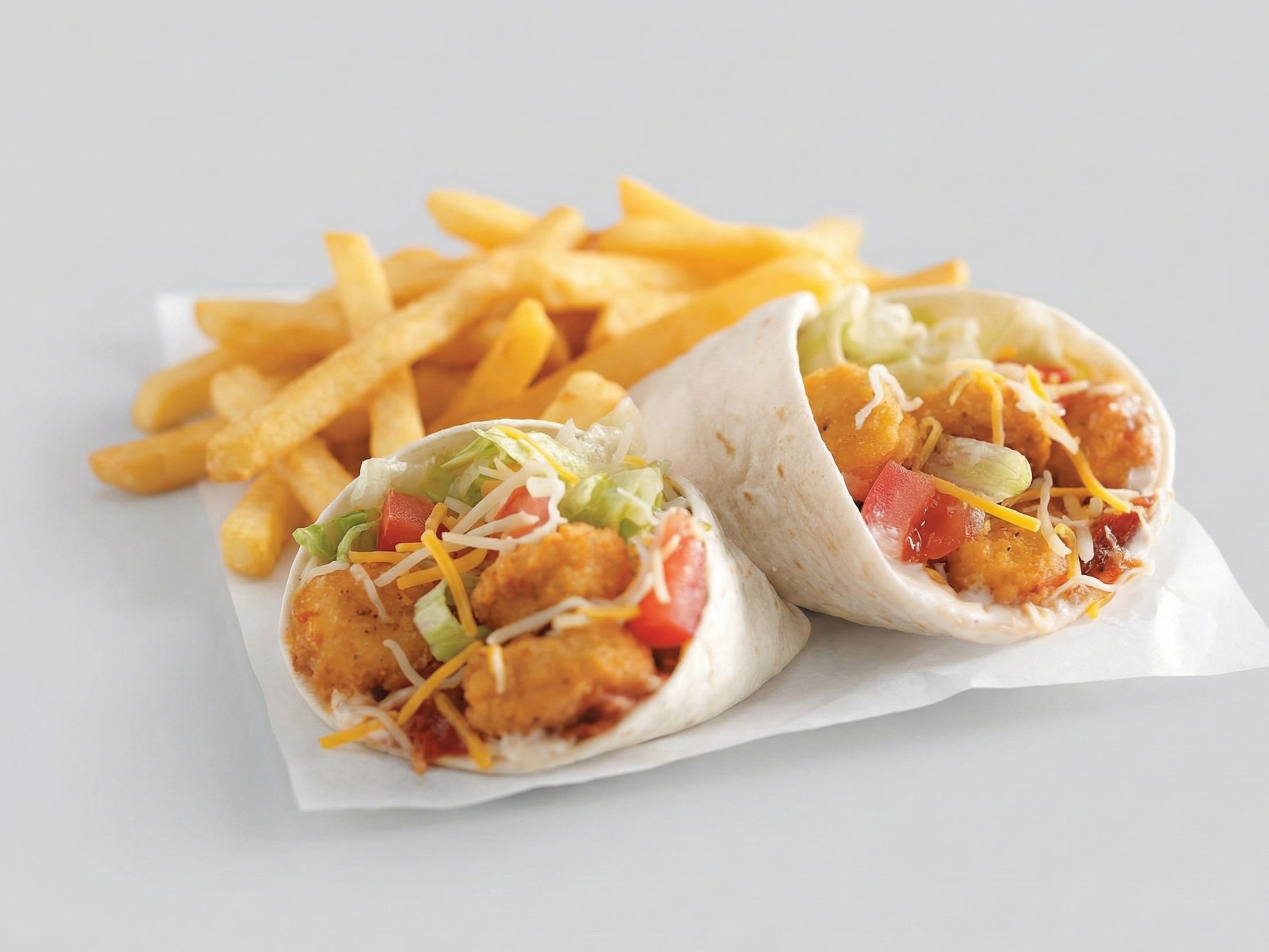 Crispy Chicken Popcorn Burrito