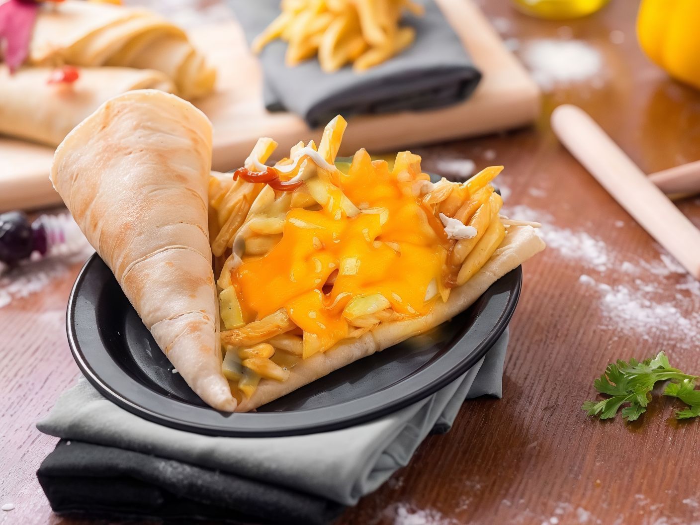 Mix Cheese Turkey Crepe