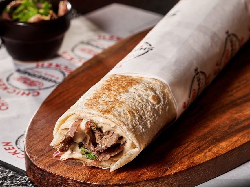 Beef Shawarma Sandwich with Cheese