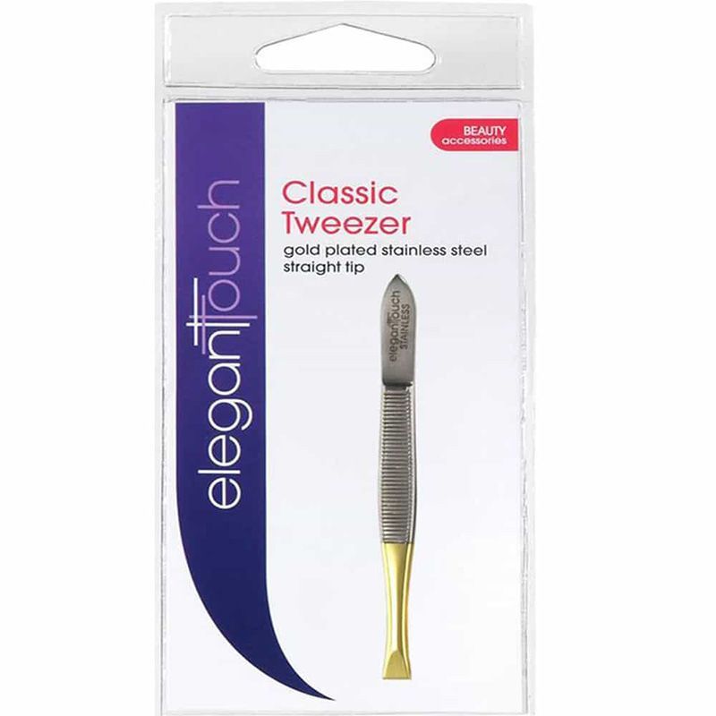 Elegant Touch Straight End Gold Tip Tweezers