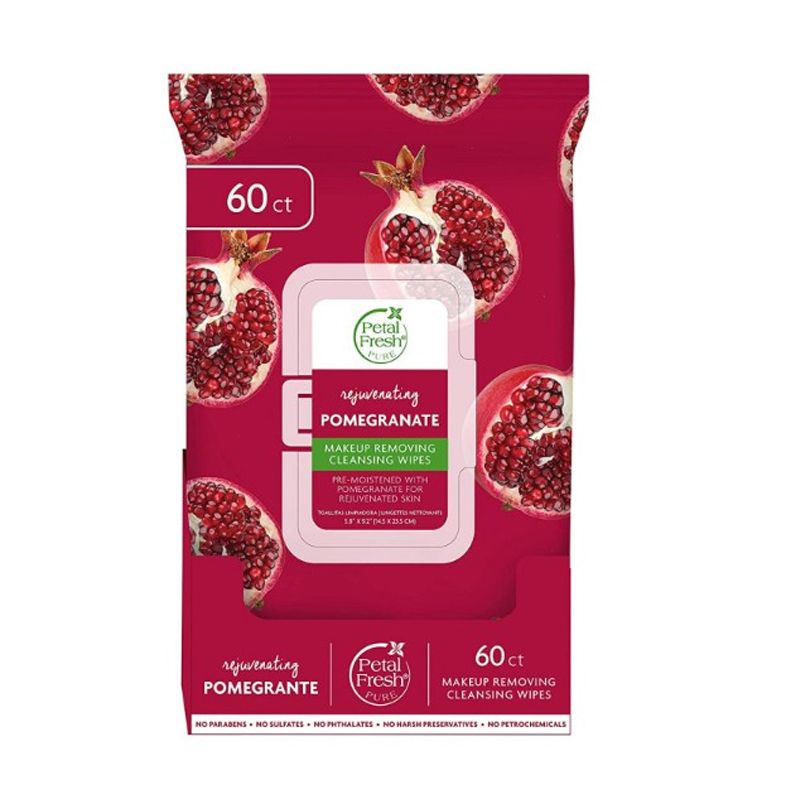 Petal Fresh Pomegranate Cleansing Wipes, 60 Pieces