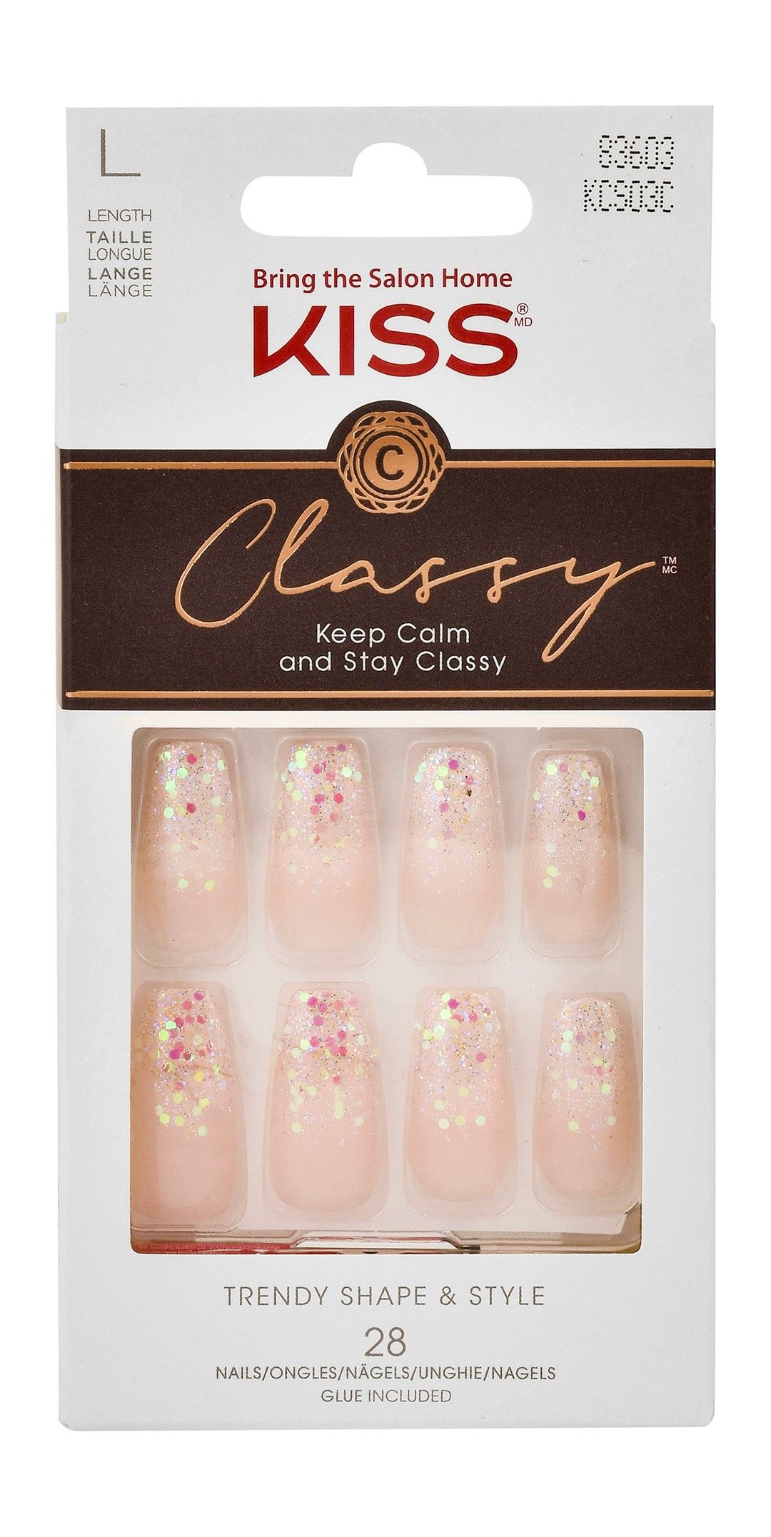 Kiss Classy Keep Calm and Stay Classy Nails, 28 Pieces