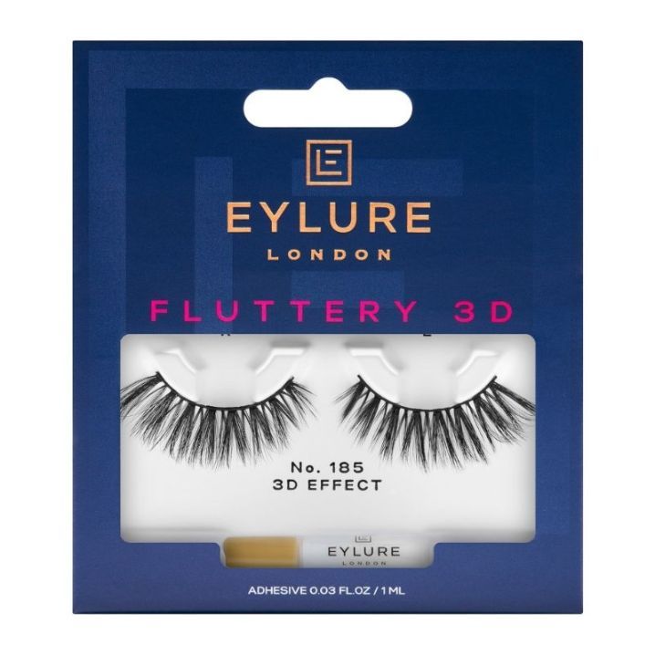 Eylure Luxe 3D Mink Black Eyelashes, Fluttery 3D 185