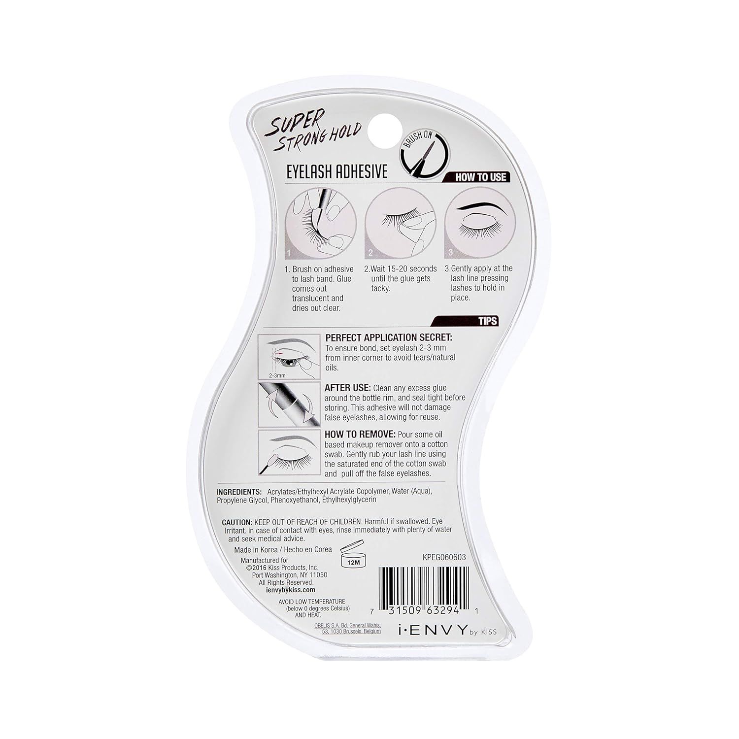 Kiss I Envy Super Strong Hold Eyelash Adhesive Clear, 5g - 11