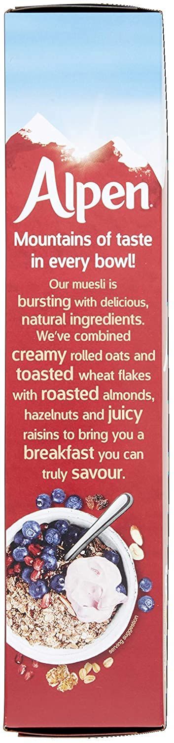 Muesli Bundle With Alpen No Added Sugar Swiss Style Muesli 550g - 6 Pack | Breakfast Muesil Wholegrain Wheatflakes & Rolled Oats With Raisins And Roasted Sliced Hazelnuts And Almonds