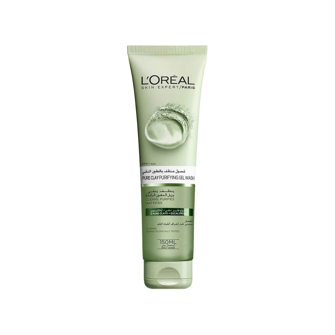 L'Oreal Paris Pure Clay Gel Wash Purifies & Matifies / Purifying / Oily Skin / Green 150ml