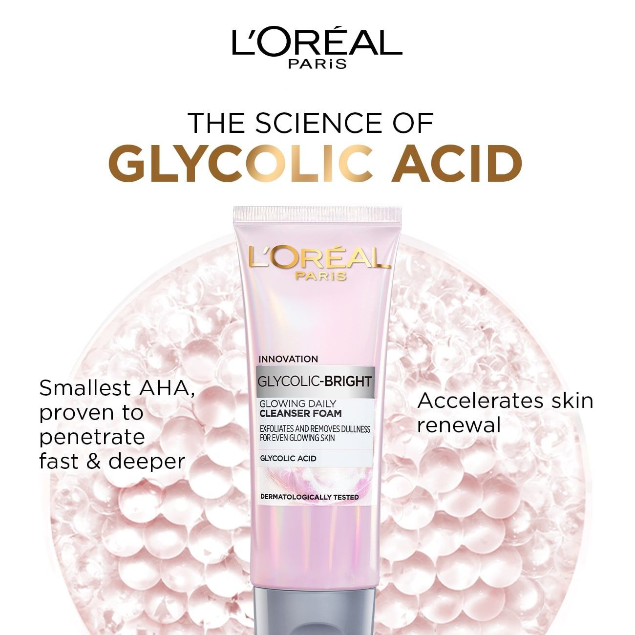 L'Oreal Glycolic Acid Face Wash, 100ml - 12