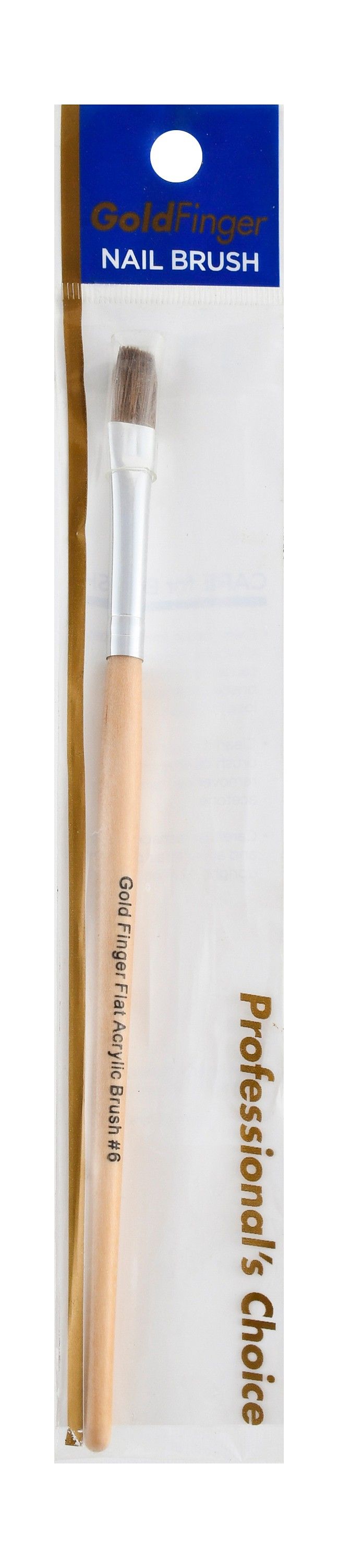 Kiss Gold Finger Flat Acrylic Brush No.6, 1 Piece