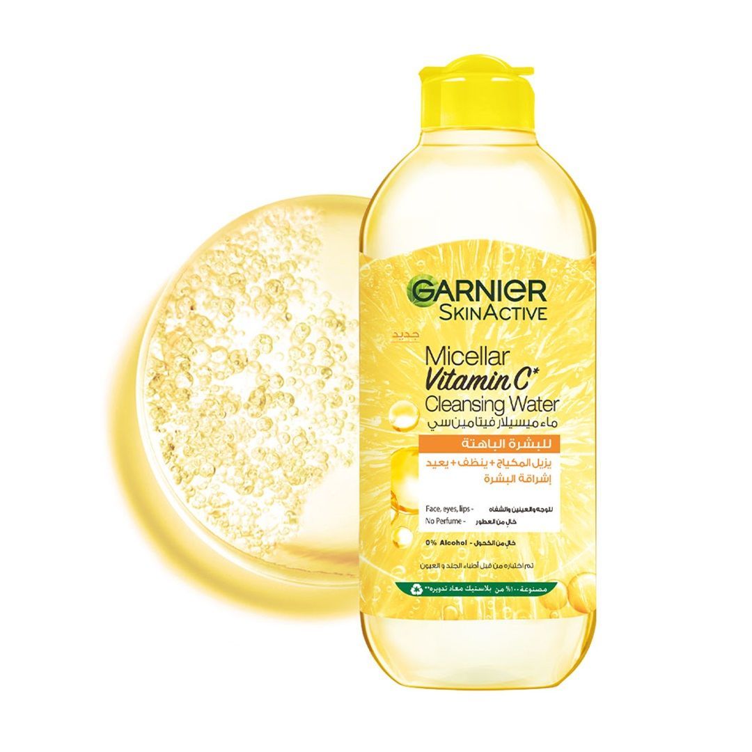 Garnier Skinactive Vitamin C Micellar Cleansing Water Gentle Brightening - Makeup Remover, 400ml