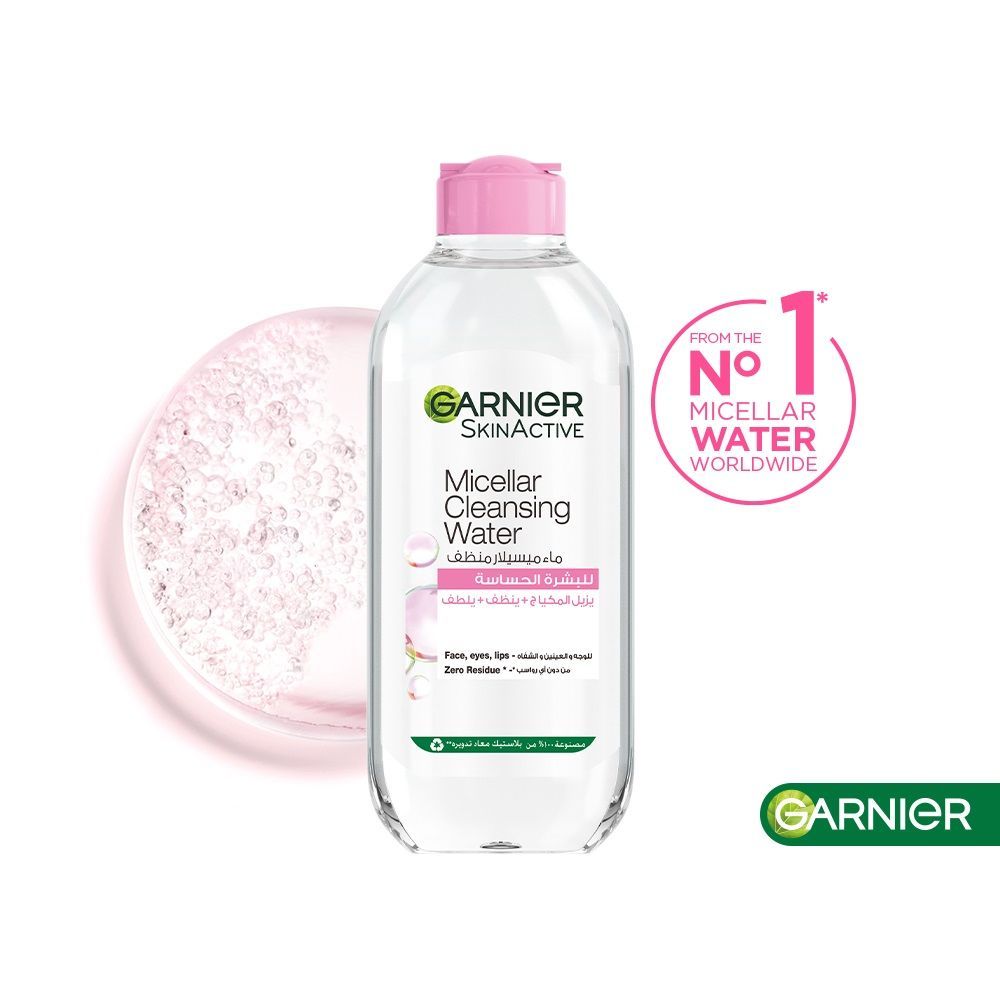 Garnier SkinActive Micellar Water for All Skin Types, Facial Cleanser & Makeup Remover, 400ml