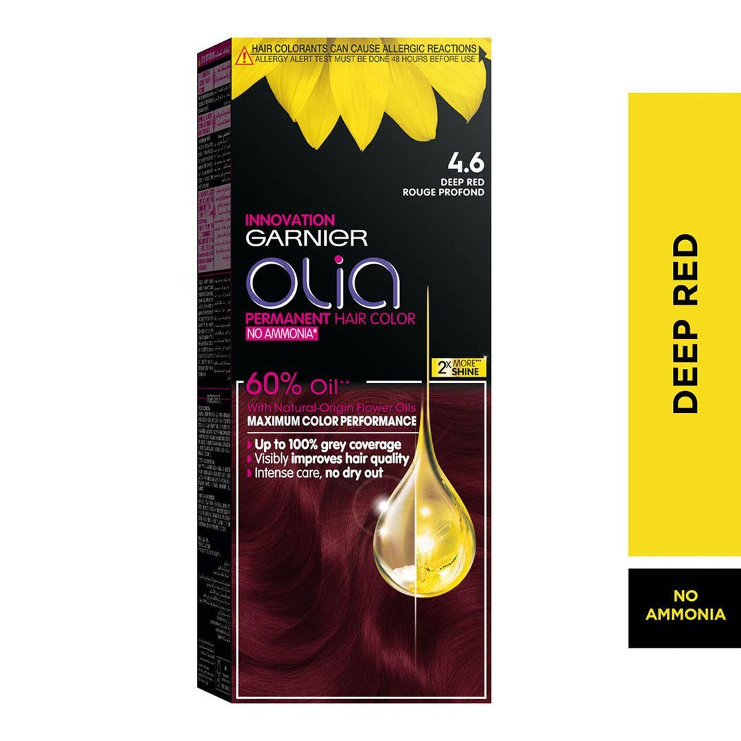 Garnier Olia, No Ammonia Permanent Hair Color With 60% Oils, 4.6 Deep Red