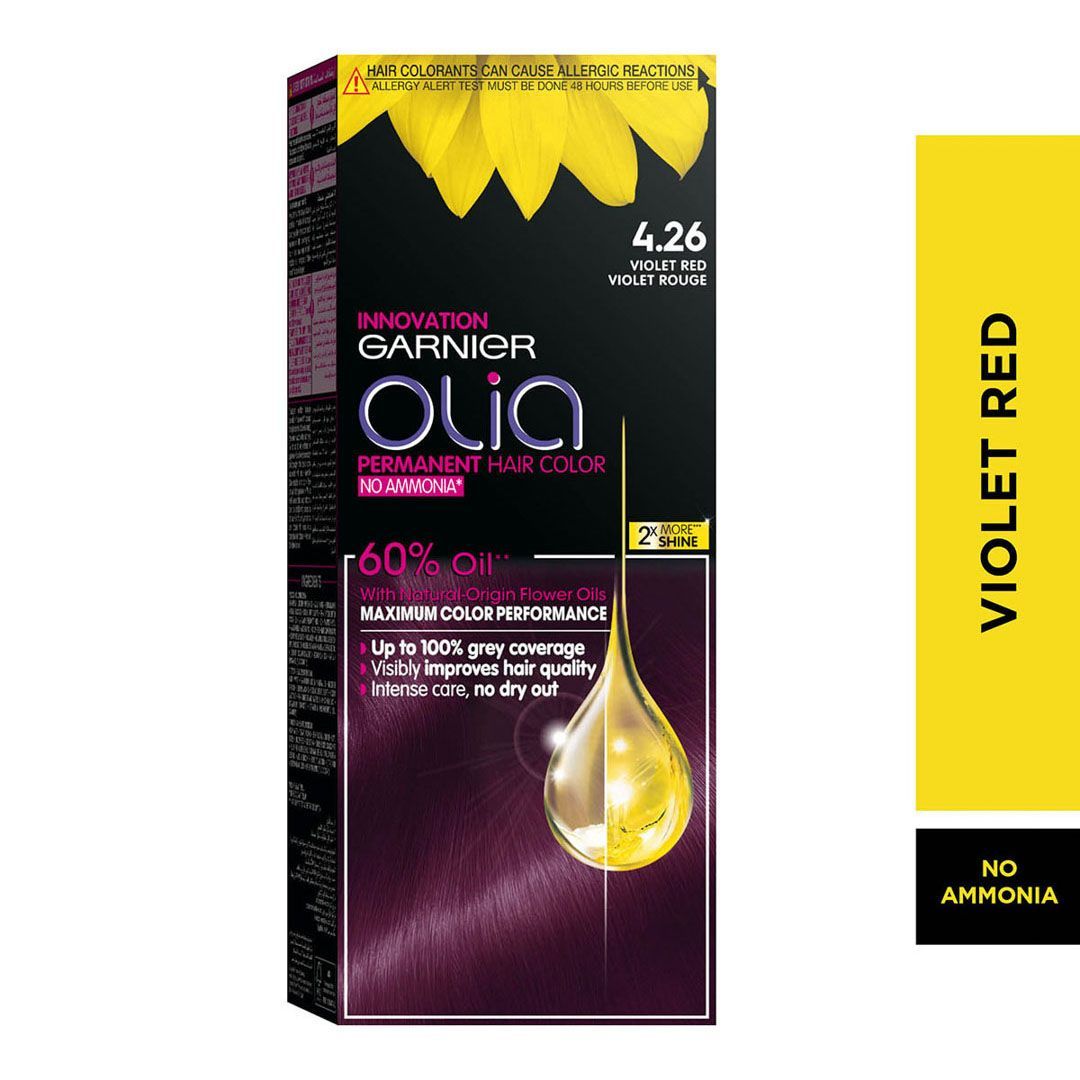 Garnier Olia, No Ammonia Permanent Hair Color With 60% Oils, 4.26 Violet Red
