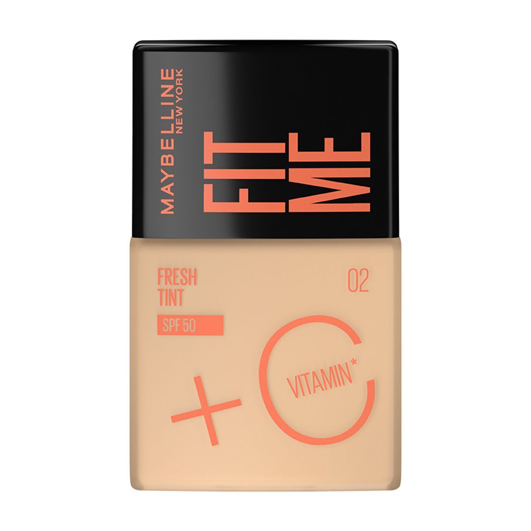 Maybelline New York Fit Me Fresh Tint Foundation SPF 50 with Brightening Vitamin C, 02