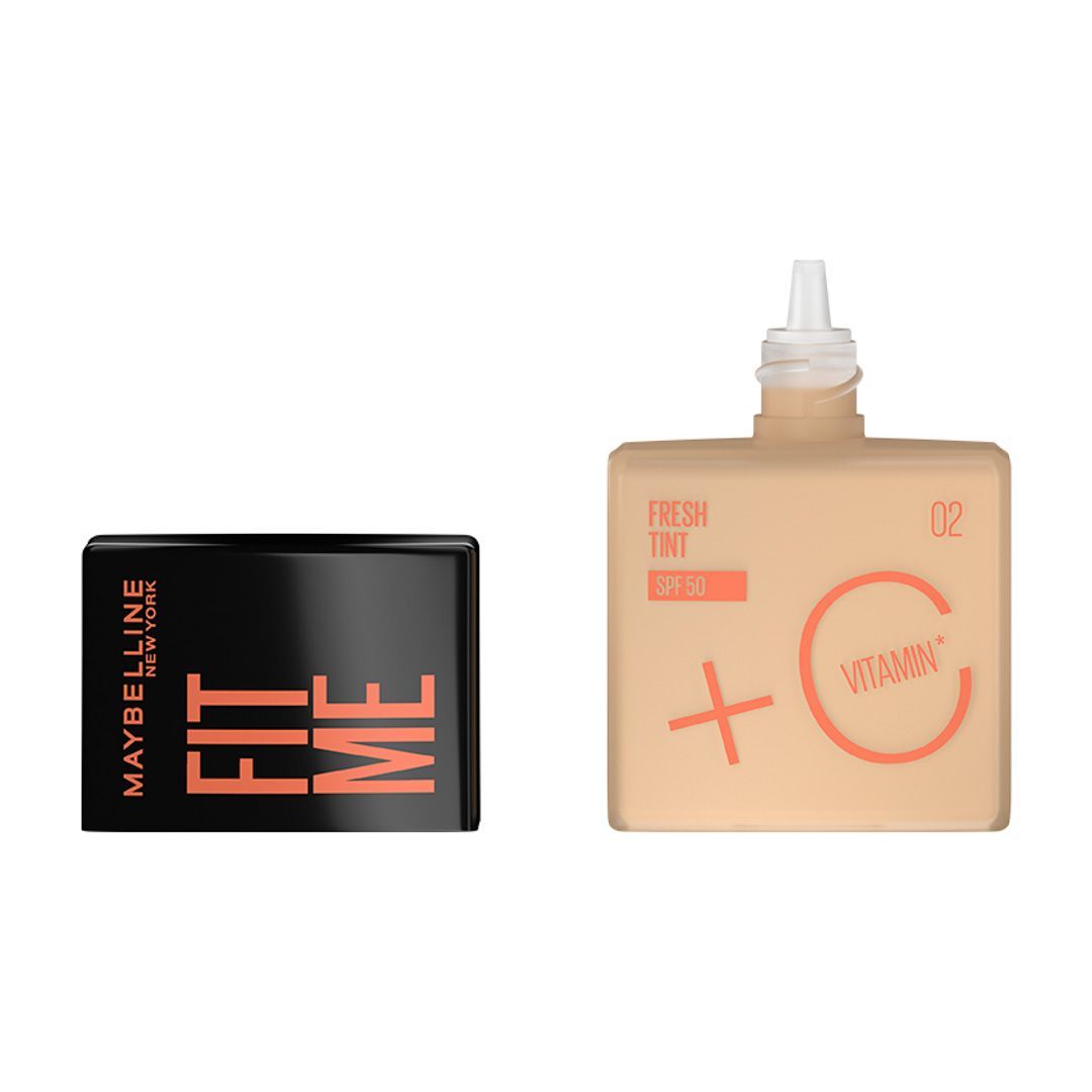 Maybelline New York Fit Me Fresh Tint Foundation SPF 50 with Brightening Vitamin C, 02 - 3