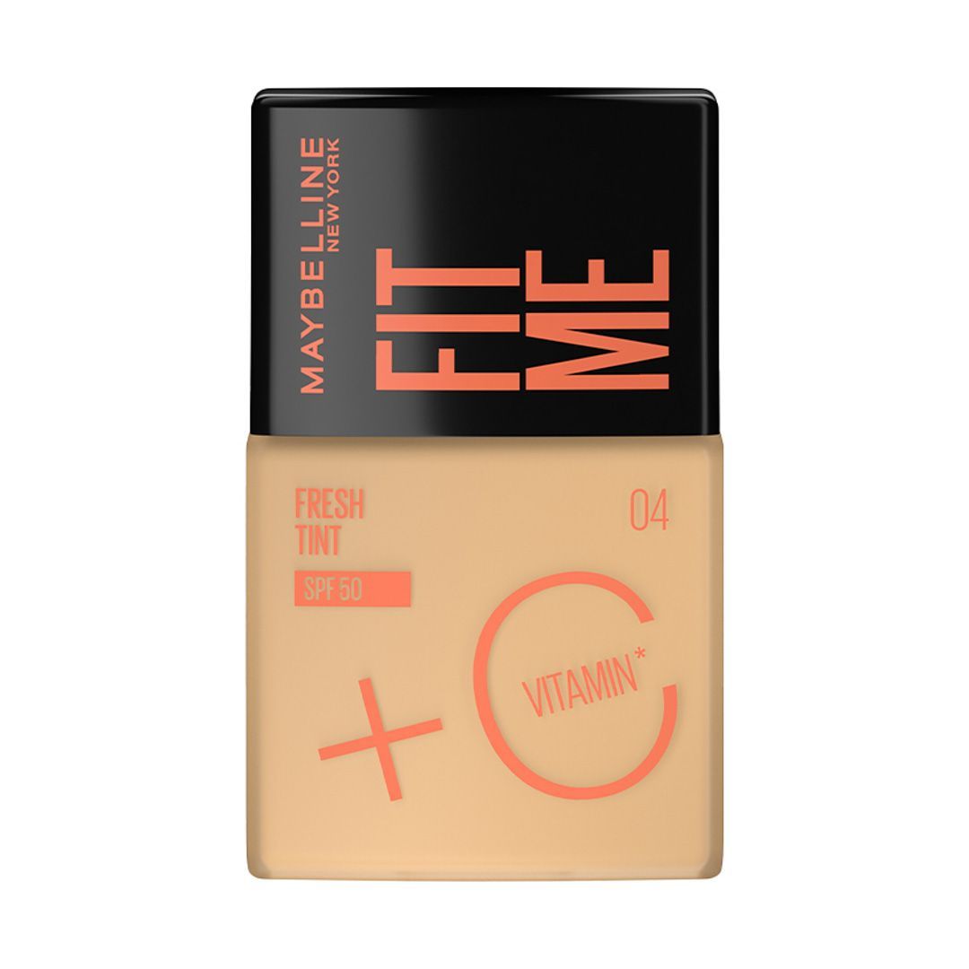 Maybelline New York Fit Me Fresh Tint Foundation SPF 50 with Brightening Vitamin C, 04