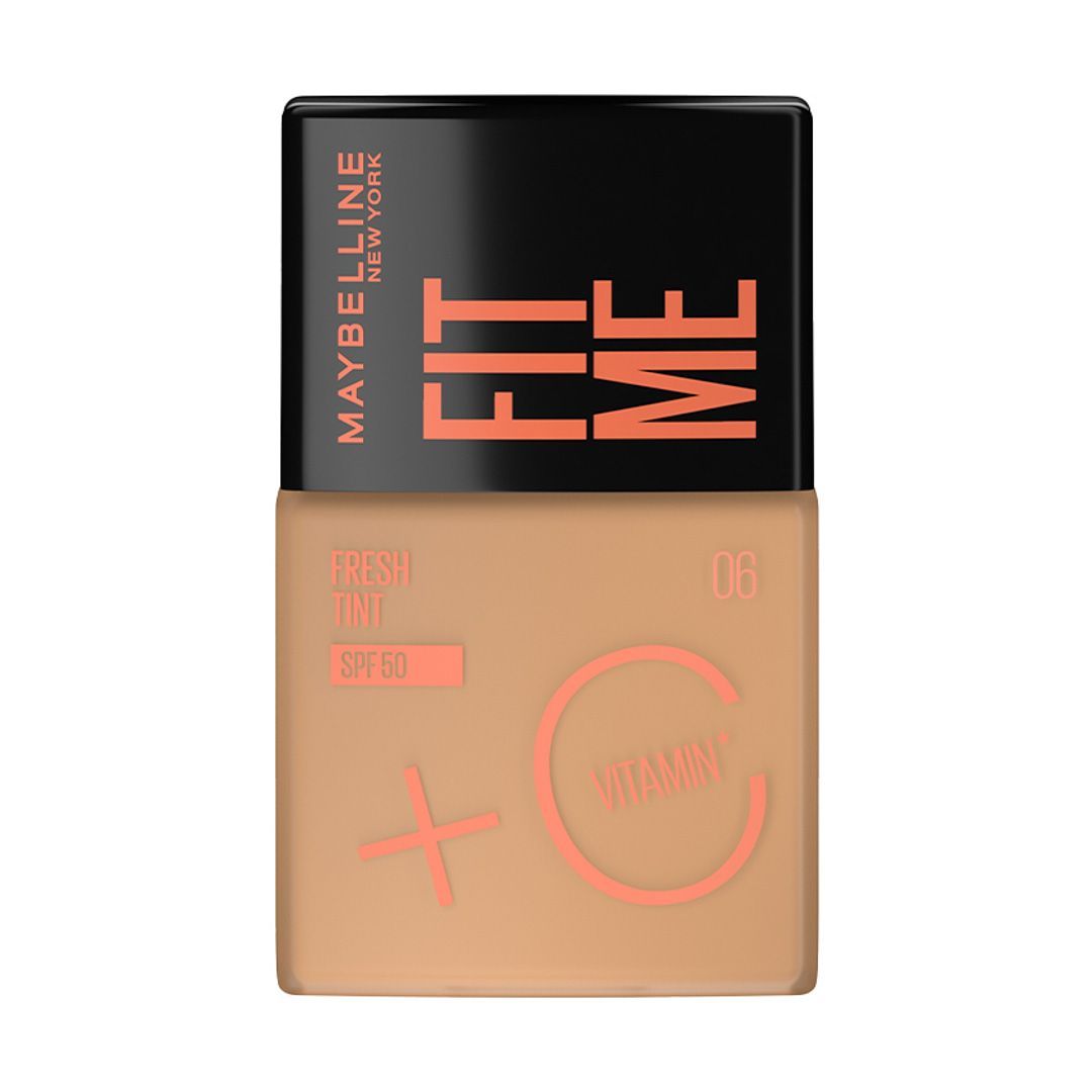 Maybelline New York Fit Me Fresh Tint Foundation SPF 50 with Brightening Vitamin C, 06