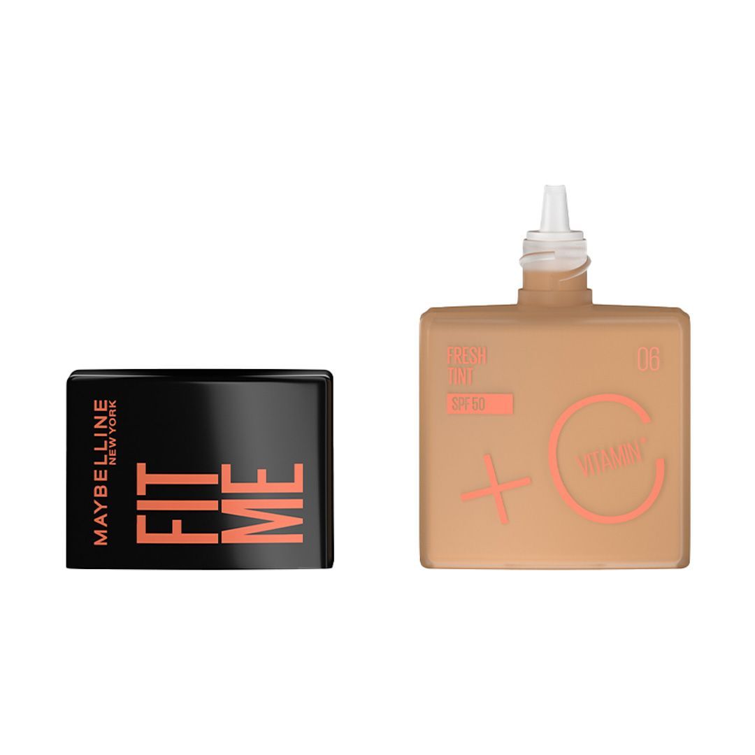 Maybelline New York Fit Me Fresh Tint Foundation SPF 50 with Brightening Vitamin C, 06 - 1