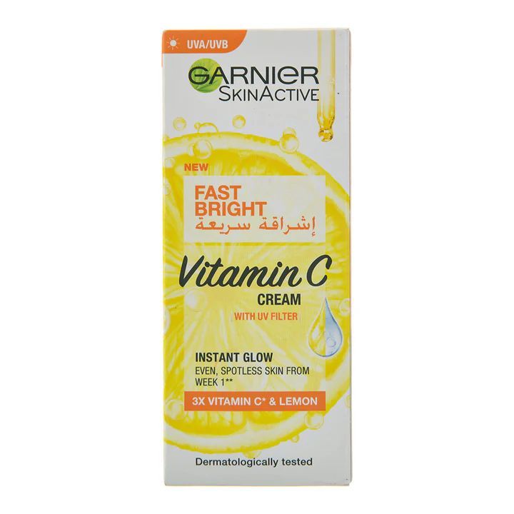 Garnier Skinactive Fast Bright Day Cream With 3X Vitamin C And Lemon, 50ml