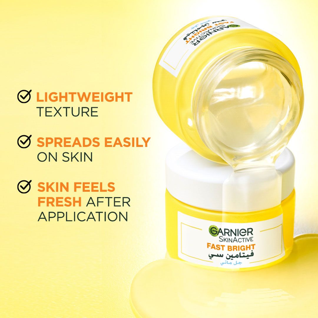 Garnier SkinActive Fast Bright Vitamin C 48-Hour Hydrating Water Gel Cream, 50ml - 6