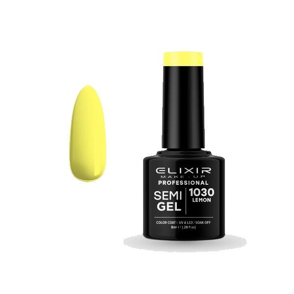 Elixir Semi Gel Color Coat Nail Polish - 1030 Lemon, 8ml