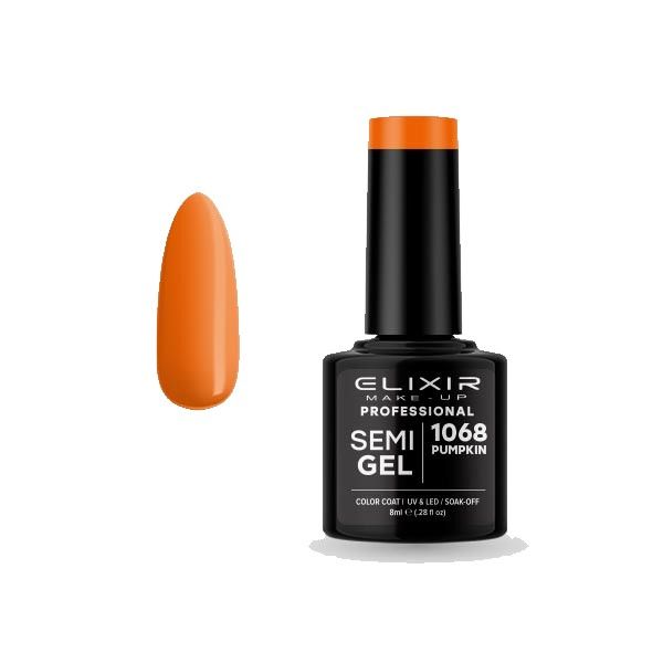 Elixir Semi Gel Color Coat Nail Polish - 1068 Pumpkin, 8ml