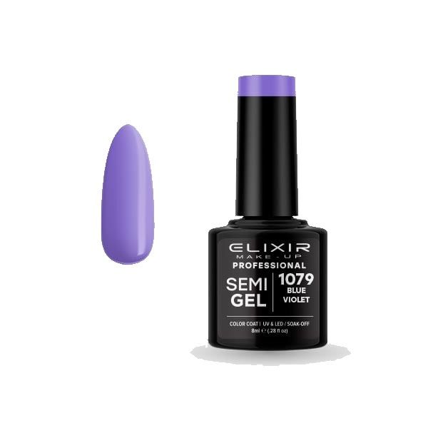 Elixir Semi Gel Color Coat Nail Polish - 1079 Blue Violet, 8ml