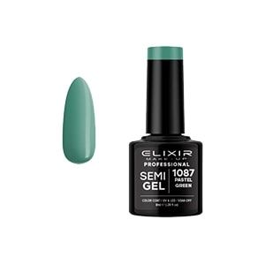 Elixir Semi Gel Color Coat Nail Polish - 1087 Pastel Green, 8ml