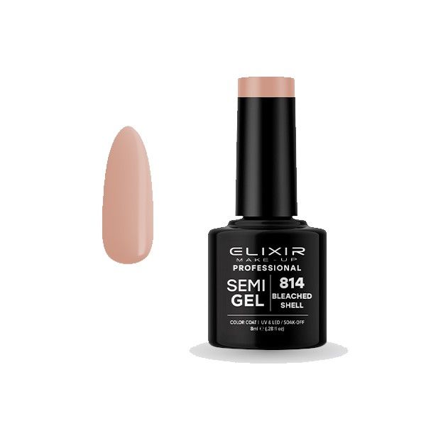 Elixir Semi Gel Color Coat Nail Polish - 814 Bleached Shell, 8ml