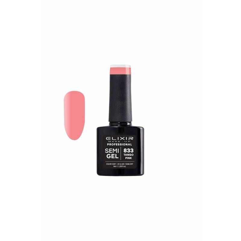 Elixir Semi Gel Color Coat Nail Polish - 833 Tango Pink, 8ml