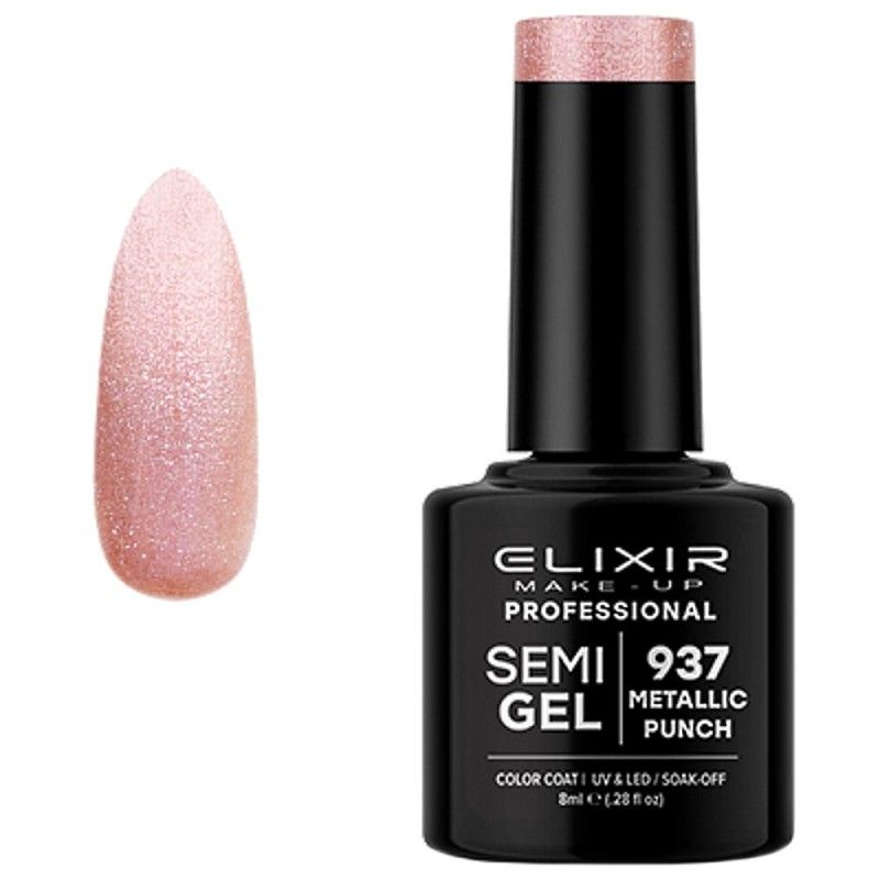 Elixir Semi Gel Color Coat Nail Polish - 937 Metallic Punch, 8ml