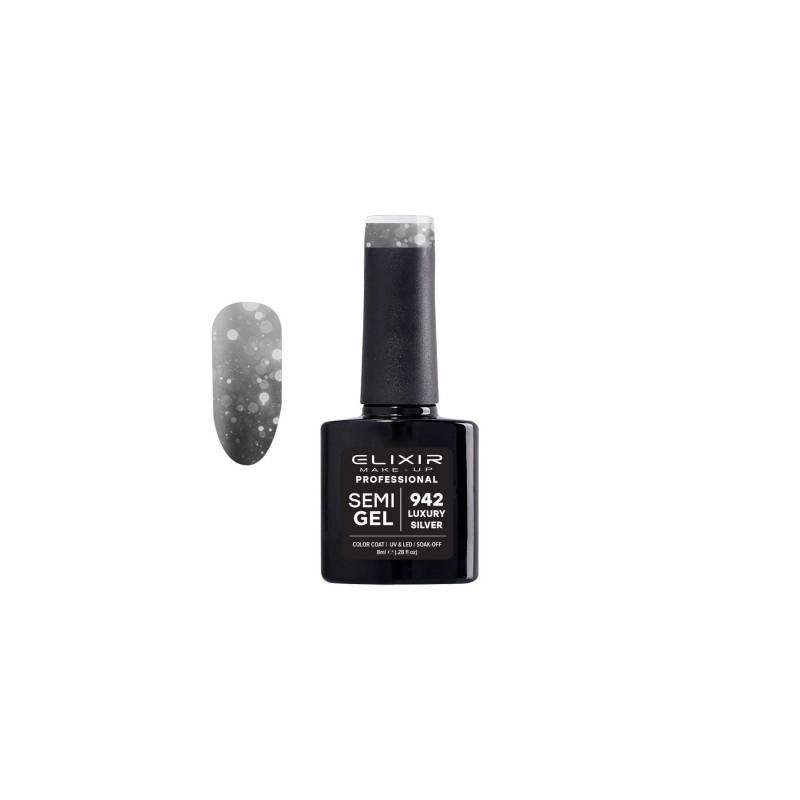 Elixir Semi Gel Color Coat Nail Polish - 942 Luxury Silver, 8ml