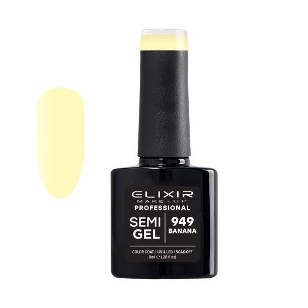 Elixir Semi Gel Color Coat Nail Polish - 949 Banana, 8ml