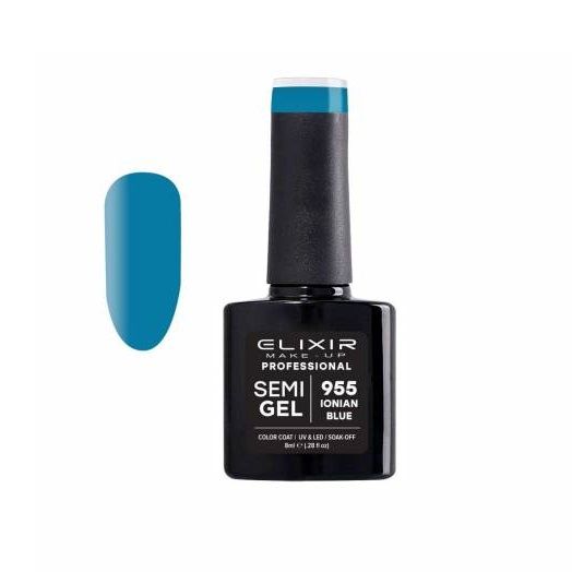 Elixir Semi Gel Color Coat Nail Polish - 955 Ionian Blue, 8ml