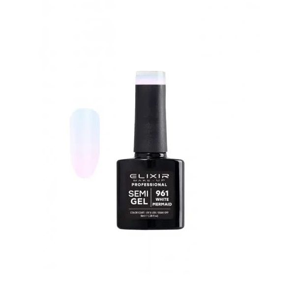 Elixir Semi Gel Color Coat Nail Polish - 961 White Mermaid, 8ml