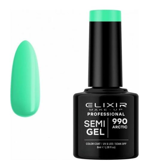 Elixir Semi Gel Color Coat Nail Polish - 990 Arctic, 8ml