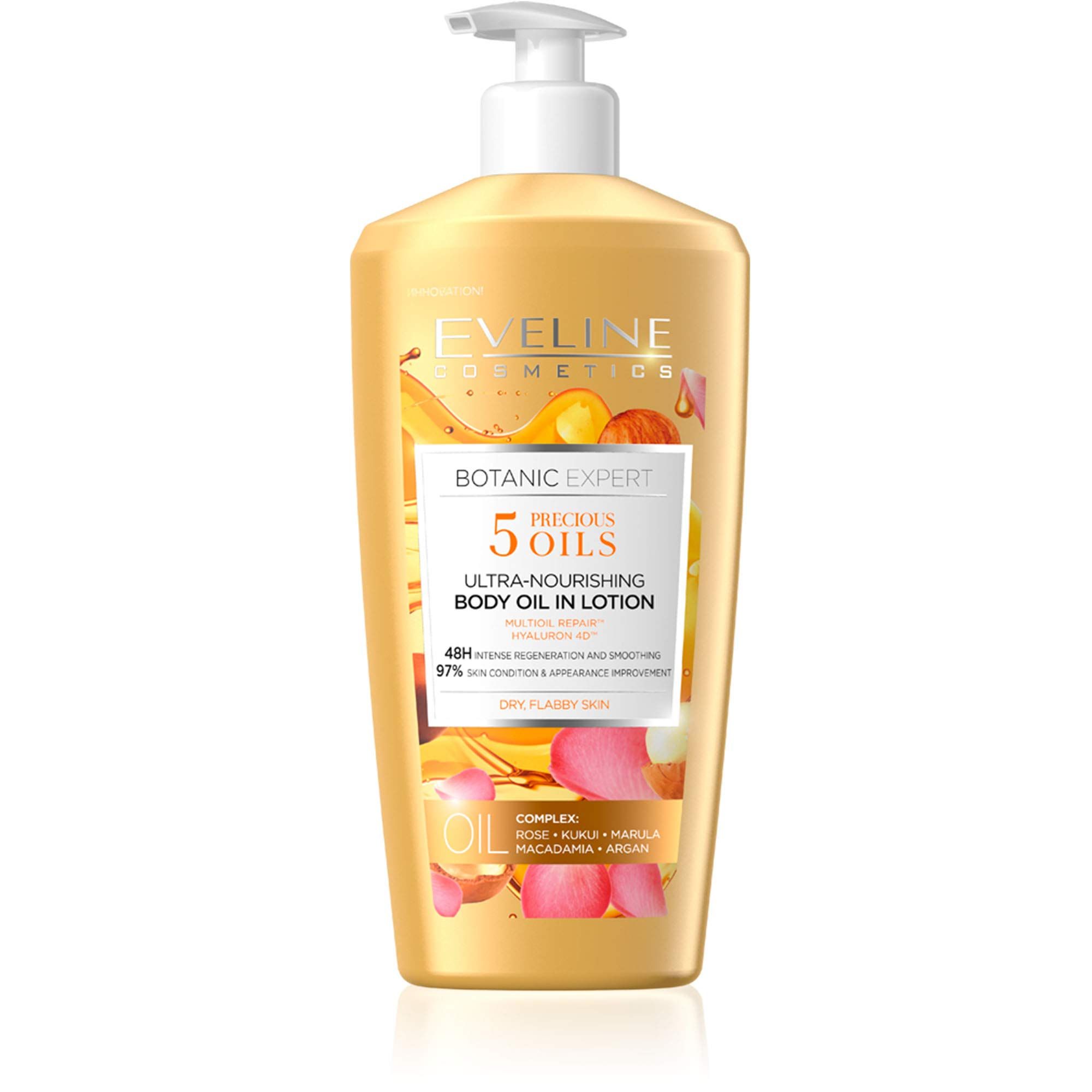 Eveline Botanic Expert 5 Precious Oils Ultra-Nourishing Body Oil in Lotion, 350ml