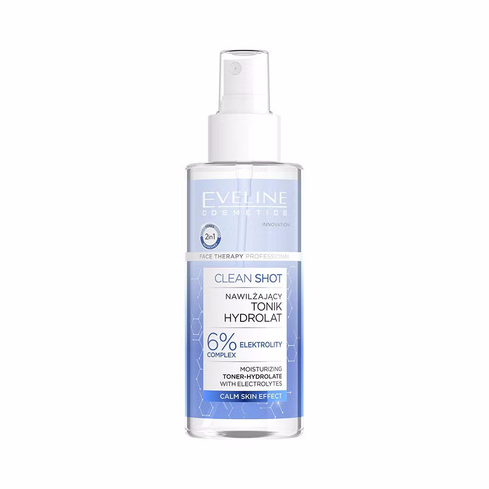 Eveline Clean Shot Moisturising Toner-Hydrolate Spray, 150ml