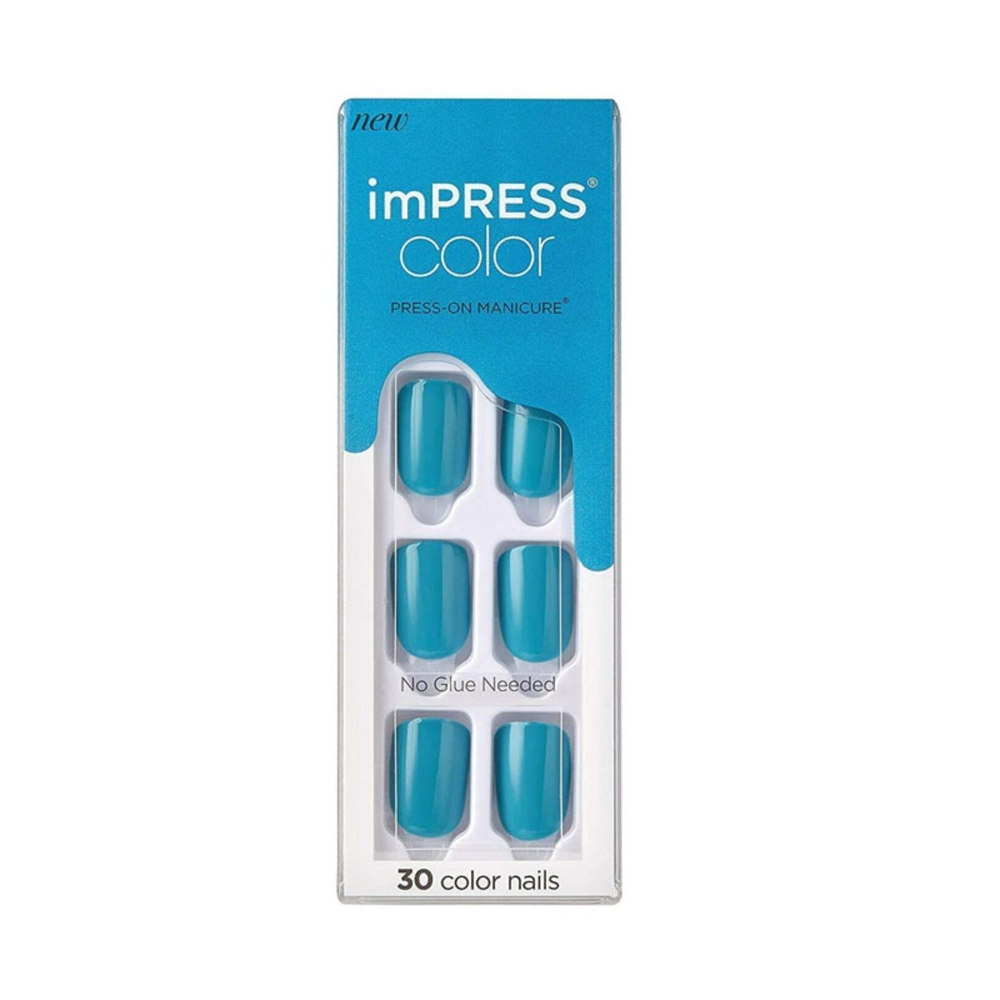 Impress Color One Step Press-On Gel Manicure Kit, Beach Waves 021, 30 Per Pack